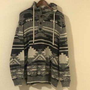American Eagle Aztec print hooded sweater